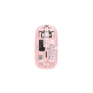 EQ-TW Rechargeable TRANSPARENT Bluetooth 2.4G Wireless Mouse RGB Backlight USB TYPE-C Silent Switch Ultra-thin Wireless Mouse - Pink