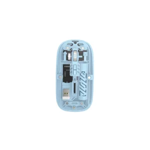 EQ-TW Rechargeable TRANSPARENT Bluetooth 2.4G Wireless Mouse RGB Backlight USB TYPE-C Silent Switch Ultra-thin Wireless Mouse - Blue