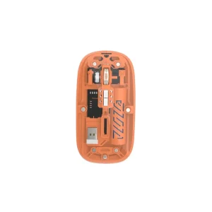 EQ-TW Rechargeable TRANSPARENT Bluetooth 2.4G Wireless Mouse RGB Backlight USB TYPE-C Silent Switch Ultra-thin Wireless Mouse - Orange