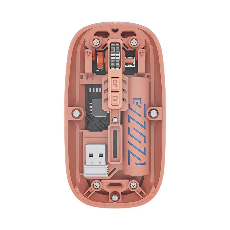 EQ-TW Rechargeable TRANSPARENT Bluetooth 2.4G Wireless Mouse RGB Backlight USB TYPE-C Silent Switch Ultra-thin Wireless Mouse - Image 2
