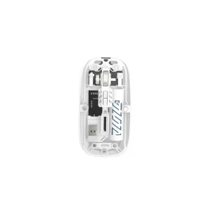 EQ-TW Rechargeable TRANSPARENT Bluetooth 2.4G Wireless Mouse RGB Backlight USB TYPE-C Silent Switch Ultra-thin Wireless Mouse - White