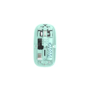 EQ-TW Rechargeable TRANSPARENT Bluetooth 2.4G Wireless Mouse RGB Backlight USB TYPE-C Silent Switch Ultra-thin Wireless Mouse - Green