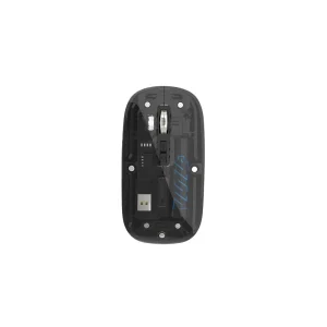 EQ-TW Rechargeable TRANSPARENT Bluetooth 2.4G Wireless Mouse RGB Backlight USB TYPE-C Silent Switch Ultra-thin Wireless Mouse - Black